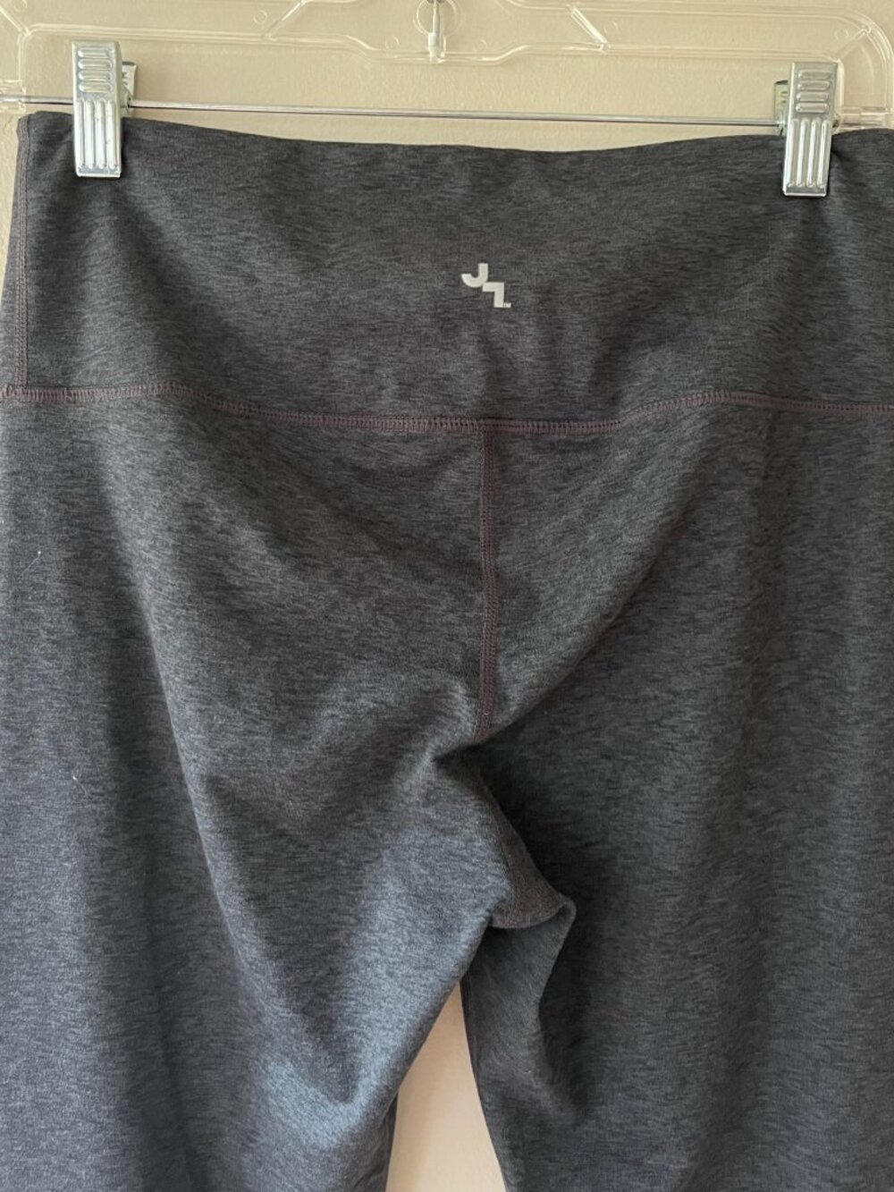 Joy Lab Sz M High Waist Crop Knotted Charcoal Gray Stretch Pull On Leggings - Picture 6 of 6